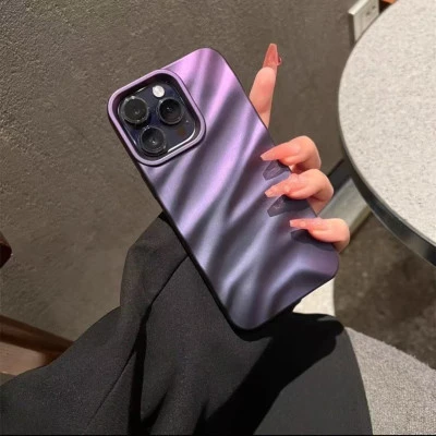 Matte silver wrinkle phone case