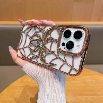 Metal paint hollow heat dissipation spider electroplating phone case
